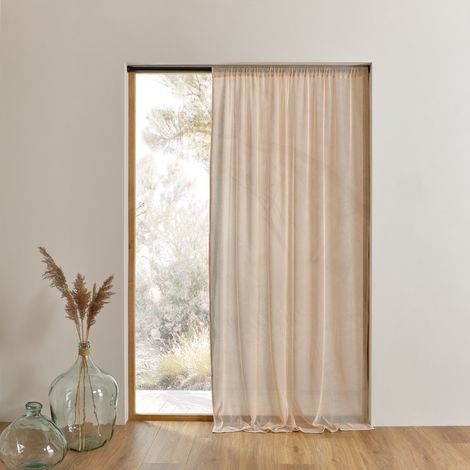 Rideau voilage marseillais filet coton stop insecte Naturel 140x225 cm (1/4)