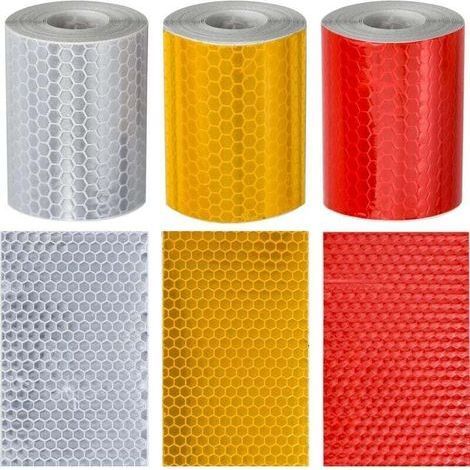 Rollen reflektierendes Klebeband (3 m x 50 mm), reflektierende Aufkleber, Fahrradspeichenreflektor, katadioptrisch für Fahrzeuge, Autos, Anhänger, Fahrräder, Helme (1/4)