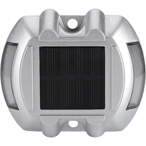 Lampe Solaire Extérieure en Aluminium Moulé, 6 LED Étanche, Bleu, Éclairage Allée Entrée Jardin Chemin Trottoir (1/4)