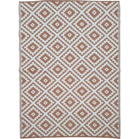 TERRE JARDIN - Tapis d'extérieur réversible pour balcon et terrasse, terre cuite 180 x 280 (1/4)