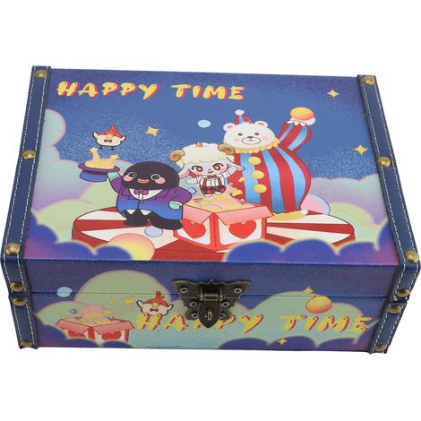 Boîte de rangement décorative vintage à motif de cirque, multifonctionnelle et rétro, avec serrure à code. Boîte à bijoux avec motif de cirque et serrure à code. (1/5)