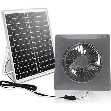 10 cm (4 Zoll) großer, leiser Hochgeschwindigkeits-Solarventilator, AA-Batterien im Lieferumfang enthalten