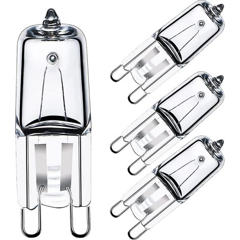 Lot de 4 ampoules halogènes pour four G9 25 W 230 V 300 °C, 43 x 14 mm (1/4)