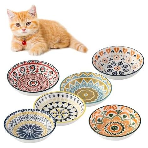 6 Pièces Gamelle Chat Ceramique,Colorés Gamelle Chien,Gamelle pour Chat,Bol Chat,250ml Gamelle Chat,Passe au Micro Ondes et au Lave-Vaisselle,Bol Chat pour Nourrir Les Chatons et Boire de l'eau (1/5)