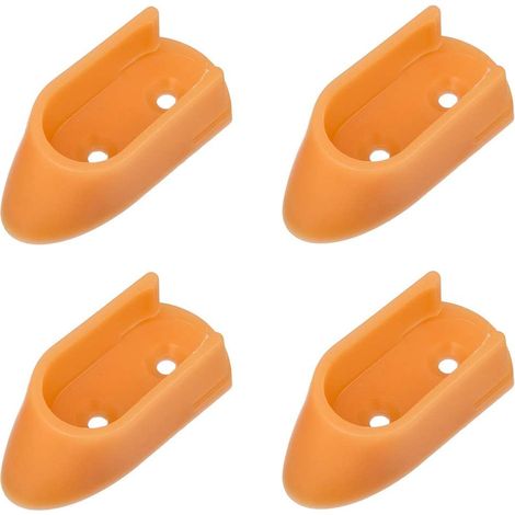 4x Support de tringle à visser ovale diamètre intérieur 15mm en plastique Meuble Penderie Armoire Garde robe Porte manteau, marron clair