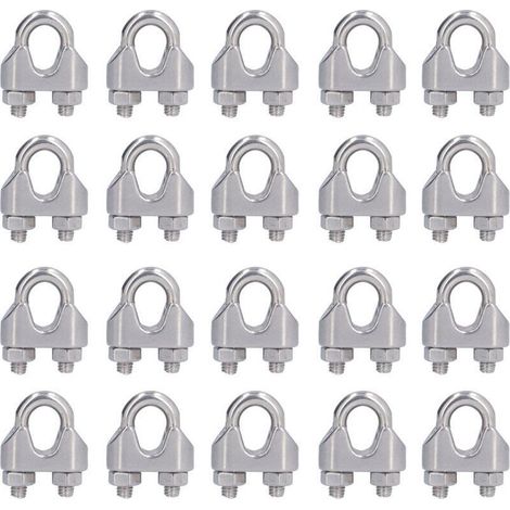 20 Pièces Colliers de Câble en Acier Inoxydable M6 (6mm) pour Câbles et Cordages (1/5)