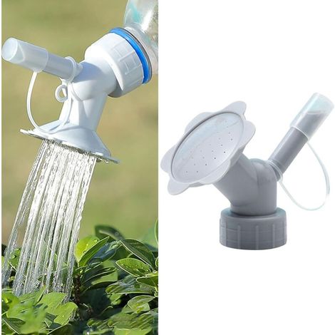 Tête d'arrosage 2 en 1 pour bouteilles en plastique, petit arrosoir à faire soi-même, arroseur de plantes, arroseurs de semis, irrigation de jardin (gris) (1/4)