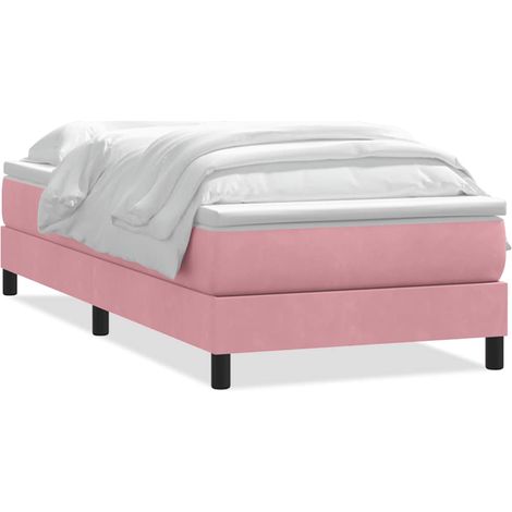 Maison Exclusive - Boxspringbett mit Matratze Rosa 80x220 cm Samt