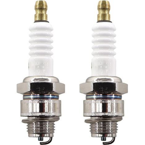 Lot de 2 bougies d'allumage pour moteurs Briggs & Stratton 3,5-6,5 HP Tondeuses à gazon 450 550 625 650 675 Quantum Series Remplace Champion RJ19LM, NGK BR2LM (1/4)