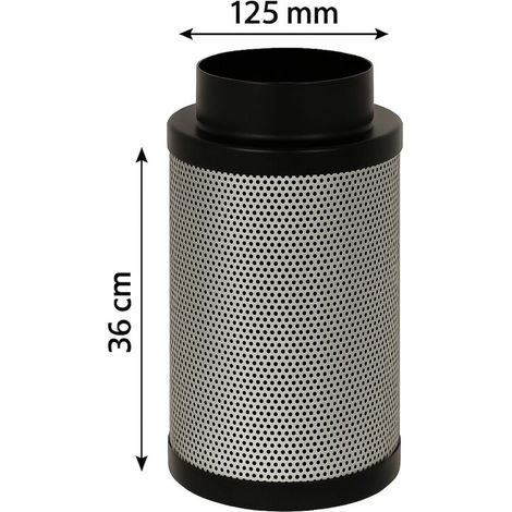 Airontek Aktivkohlefilter 425 m³/h 125 mm Flansch – 360 mm Geruchsfilter Growzelt (1/5)