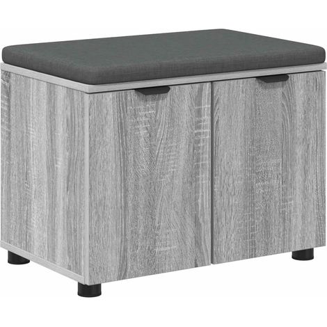 Panca per ingresso con cuscino Sonoma grigia 60 x 38 x 46 cm vidaXL