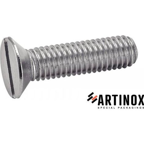50 Vis à Métaux Tête Fraisée Fendue 6 x 35 mm - DIN 963 - ISO 2009 - NFE25-123 - UNI 6109 - Inox A2 - D-Work