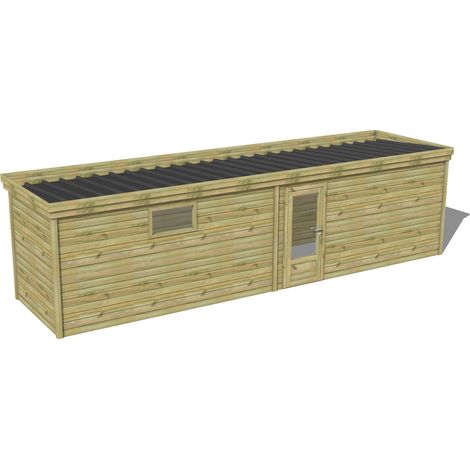 ABRI DE JARDIN bois traité 27mm, 9,1x2,1m, 19m2
