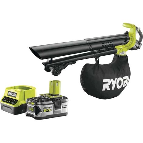 Pack RYOBI Souffleur aspiro-broyeur 18V One+ Brushless OBV18 - 1 batterie 5.0Ah - 1 chargeur rapide 2.0Ah RC18120-150 (1/5)