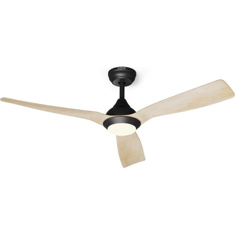 Klarstein Ventilador de techo Fiji Flow 2 en 1 132 cm Luz LED Mando a distancia Control por aplicación 2 sentidos de giro regulable