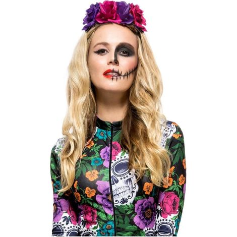 Day of the Dead Rose Headband - Multi-Coloured - 52171