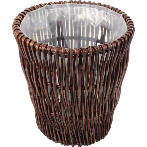 Abfallkorb aus Rattan und Kunststoff Handgeflochtener