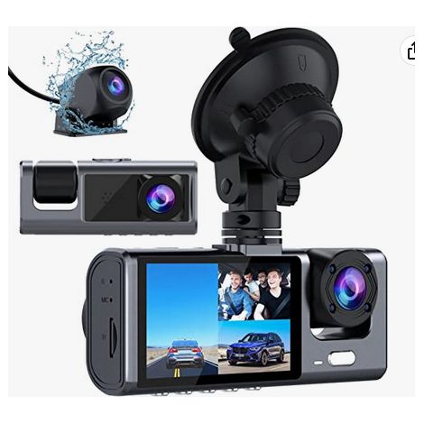 2-inch screen custom-designed 3-channel HD 1080P triple-lens parking monitoring DVR for vehicles -- Custom model (1/4)