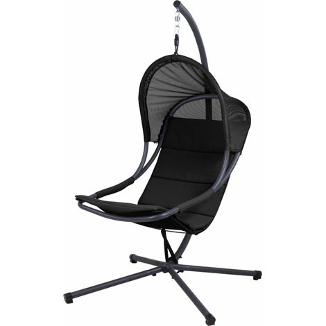 Siena Garden Hängesessel LAGOMA black Hängekorb mit Kissenauflage (1/5)