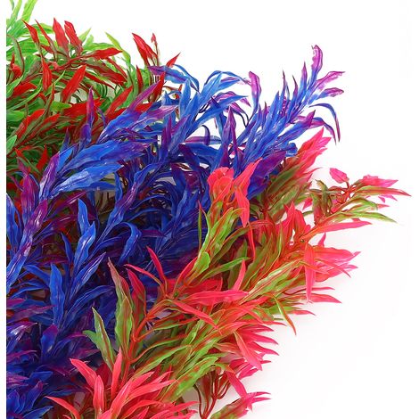 Décoration Aquarium Herbe Artificielle, 4 Pièces Longues 32cm pour Paysagement Aquatique-AUTRES (1/5)