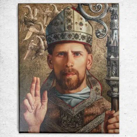 Immagine di San Stanislao, stampa d'arte (giclée) su tela