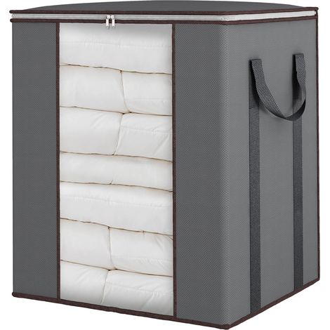 Sac de rangement grande capacité 120 L, pliable, étanche à la poussière et à l'humidité, 50 x 40 x 60 cm - Gris (1/5)