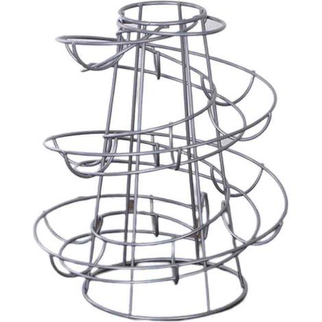 Soporte para huevos en espiral, estante de almacenamiento de hierro forjado, asa portátil, para cocina (1/5)