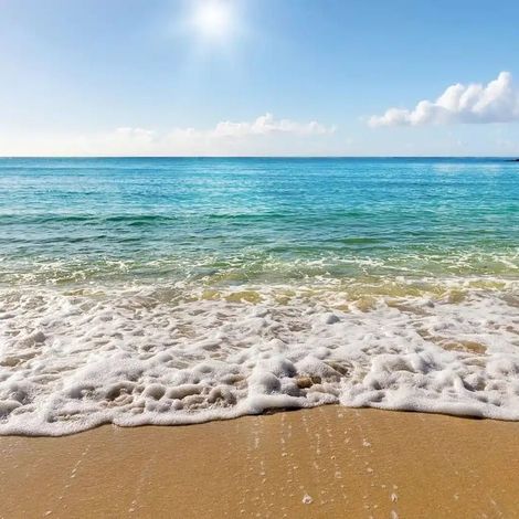 papier peint panoramique plage bleu et couleur sable - Sanders & Sanders (1/4)