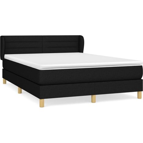 Maison Exclusive - Boxspringbett mit Matratze Schwarz 140x190 cm