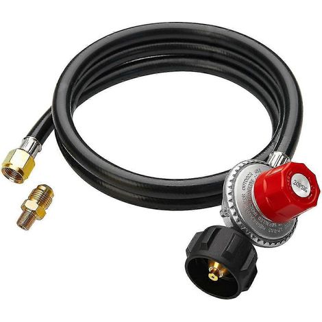 Tuyau régulateur de propane haute pression de 1,5 m, régulateur de réservoir de propane réglable de 0 à 20 PSI, QCC1 et 3/8 po F (1/5)