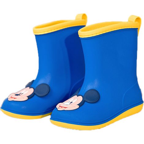 Bottes de pluie PVC Bleu royal 15 cm Semelle antidérapante Légères Imperméables Faciles à nettoyer Motif mignon (1/5)