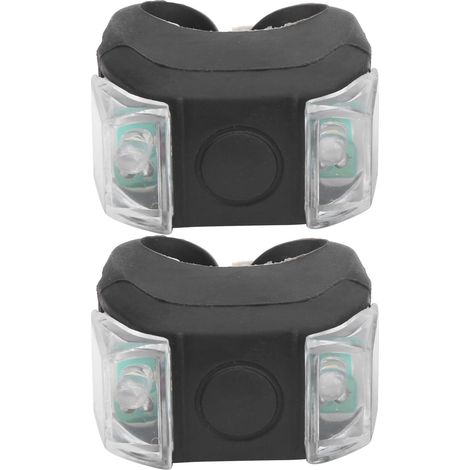 Lot de 2 feux LED pour vélo (avant et arrière), étanches, 3 modes d'éclairage, noirs (1/5)
