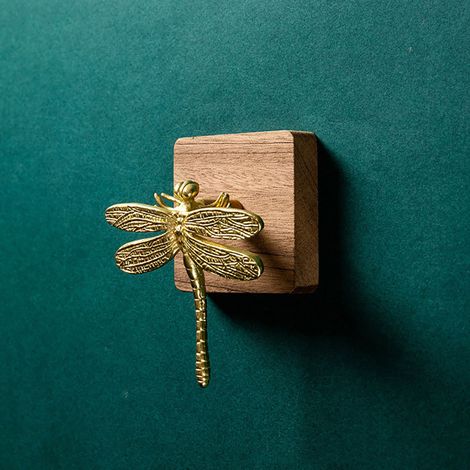 Poignées vintage en laiton en forme de libellule pour armoires, penderies, portes, décoration de meubles, poignées de tiroirs et crochets. (1/5)