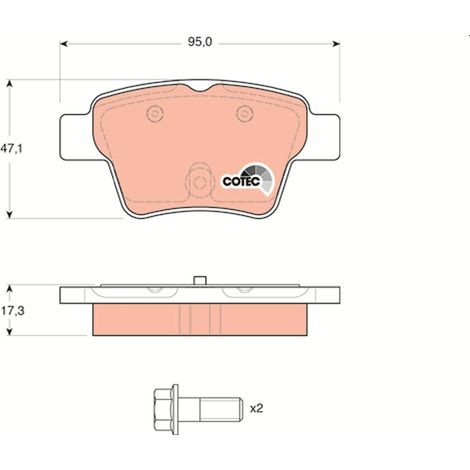 Plaquettes de frein arrière GDB1620 TRW (1/2)