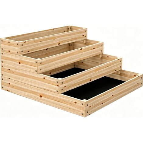 Potager surélevé sans fond, 4 niveaux pour herbes, légumes, fruits et fleurs (1/5)