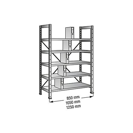 Certeo  Scaffale a innesto per archivio  zincato  altezza 1920