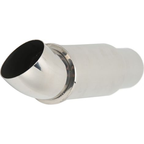 Silencieux d'échappement universel 51mm entrée ronde, tube acier inoxydable argenté, pièce de remplacement pour voiture (1/5)