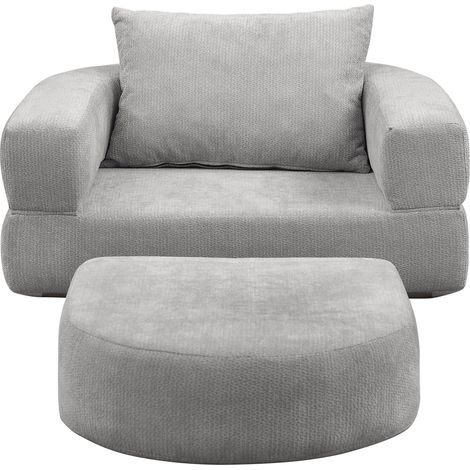 Canapé modulable convertible avec coussin en tissu éponge doux - Fauteuil-lit pliable polyvalent pour salon, chambre ou bureau (1/5)
