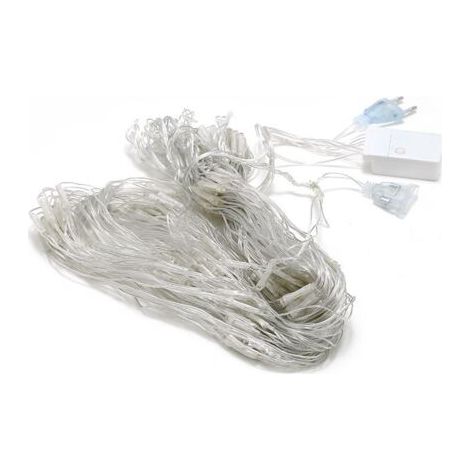 Pair Filet lumineux LED avec prise, guirlande lumineuse 8 modes, rideau lumineux, décoration extérieure et intérieure pour Noël, Halloween, mariage (6 x 4 m, blanc chaud) [Classe énergétique E]