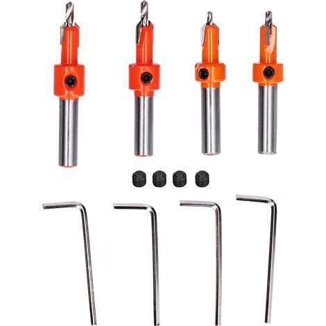 Jeu de forets à fraise 4 pièces, haute dureté, forte Force de coupe, bois Durable pour la menuiserie (1/5)
