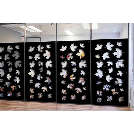 MAPLE - Panneau ajouré en PVC - Brise-soleil - Couleur : noir - Dimension : 50x150 cm