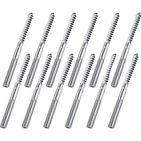 Lot de 40 vis à bois M8 x 80 mm - Vis à bois double filetage - Pour colliers de serrage - Fixation de meubles (1/5)