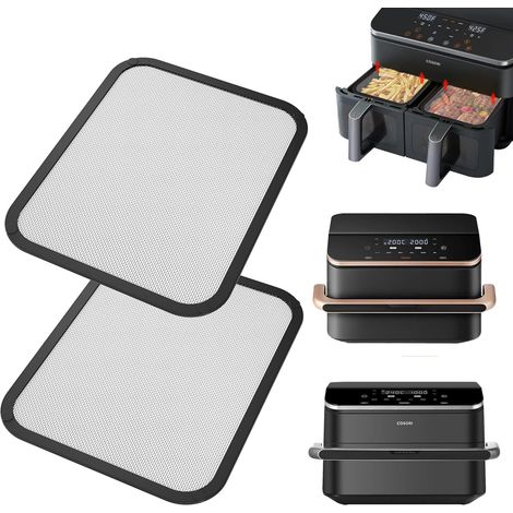 2 Grille Anti-éclaboussures, Acier Inoxydable, Cadre Silicone, Pour Friteuse À Air Cosori 8.5L Et 10L (1/5)