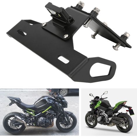 Support de plaque d'immatriculation moto avec éclairage LED pour Kawasaki Z900 2017‑2021