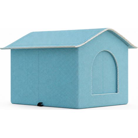 Niche Rafraîchissante Portable pour Chats et Chiens, Bleu Paon, Taille M, Couchage d'Été (1/5)
