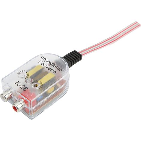 Convertisseur universel d'impédance haute/basse pour voiture, adaptateur d'amplificateur d'impédance transparent pour automobile (1/5)