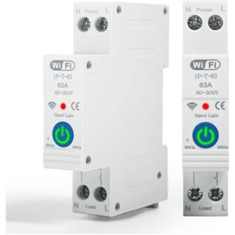 Disjoncteur Wifi Commutateur, 63A Interrupteur Connecté avec Commande Vocale Minuterie Interrupteur à Télécommande Compatible avec Alexa et Google Assistant TUYA APP (1/4)