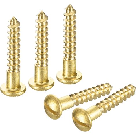 25Pcs Vis à Bois à Tête Ronde Fendue en Laiton M3x20mm (1/5)