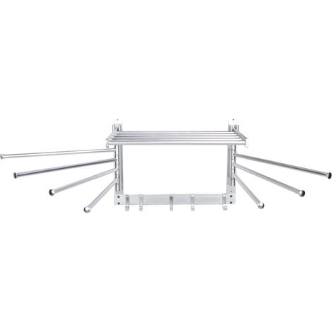 Toallero giratorio de pared con ganchos y brazos giratorios para baño, color plata (1/3)