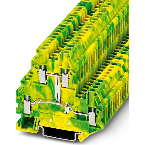 Bloc de jonction rail DIN Phoenix Contact UTTB 2.5-PE, 2.5mm², A visser, Vert, Jaune ( Prix pour 1 )